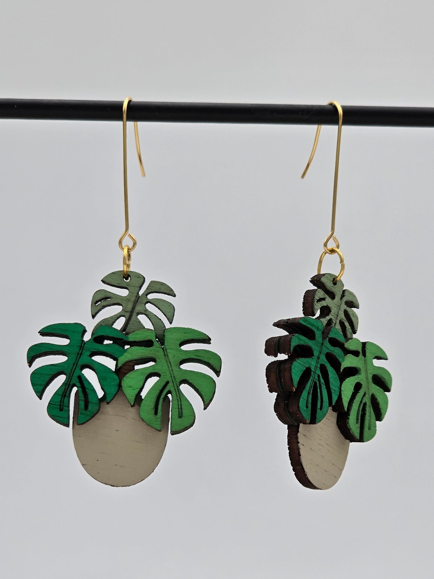 Monstera Plant Earrings