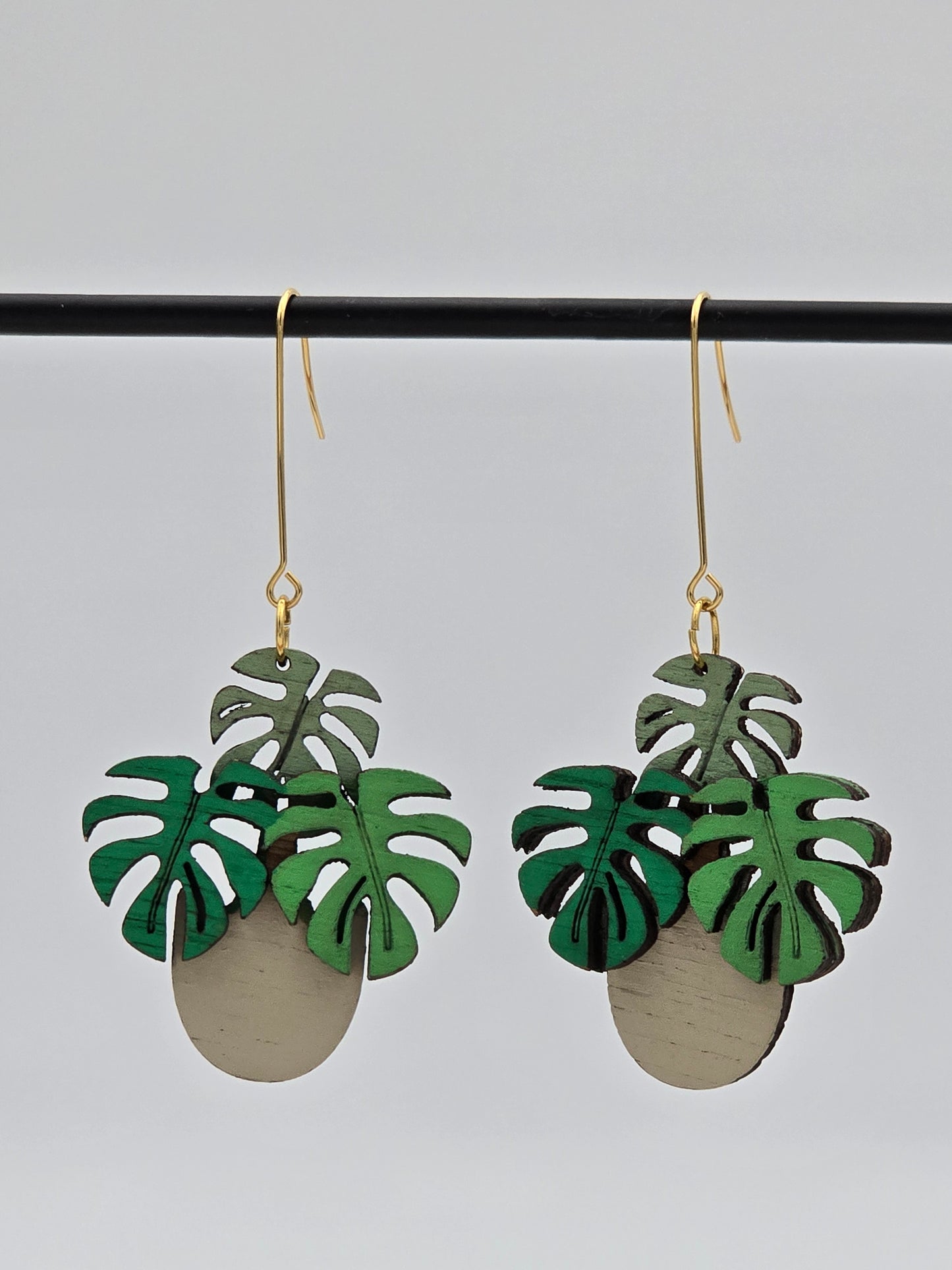 Monstera Plant Earrings