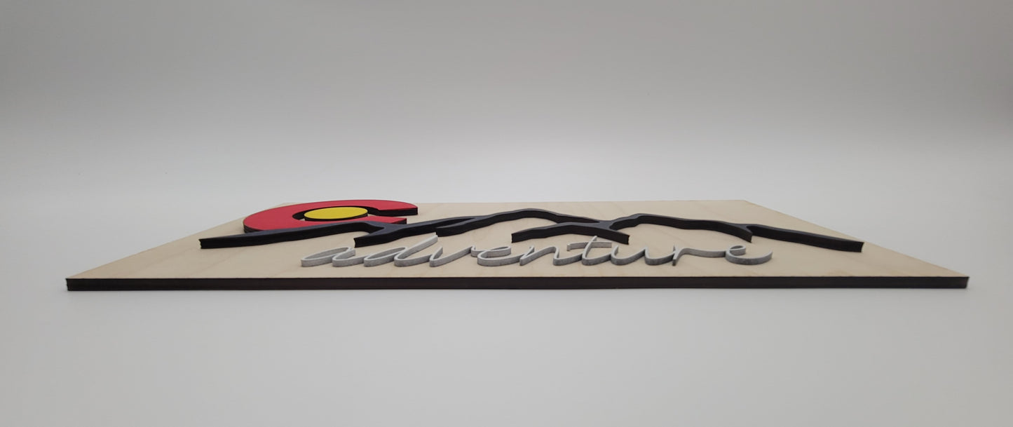 Layered Colorado Adventure Sign