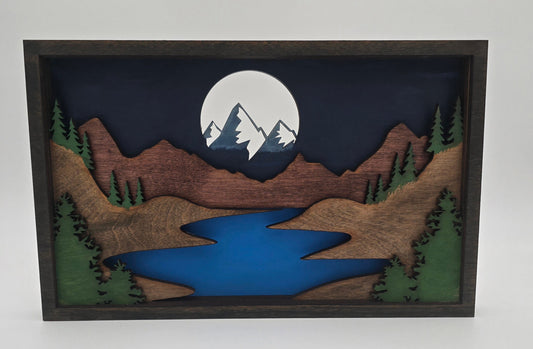 Layered Mountain and River