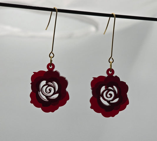 Layered Rose Earrings