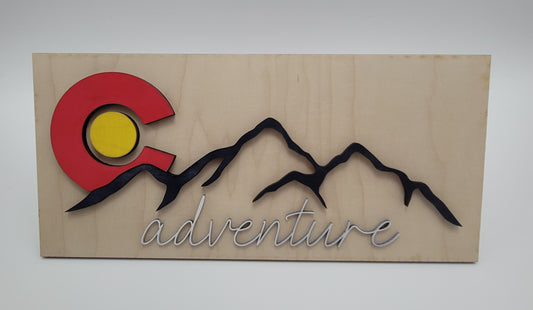 Layered Colorado Adventure Sign