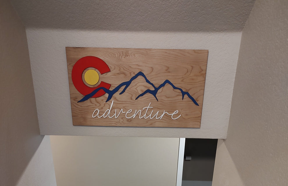 Layered Colorado Adventure Sign – Ansel Engraving