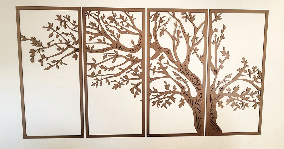 4 Panel Tree Wall Art – Ansel Engraving