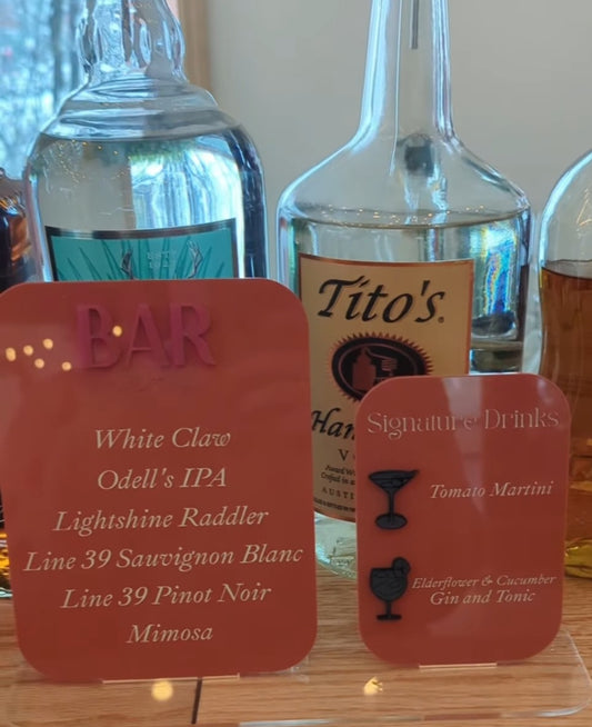 Wedding Showcase Bar Sign